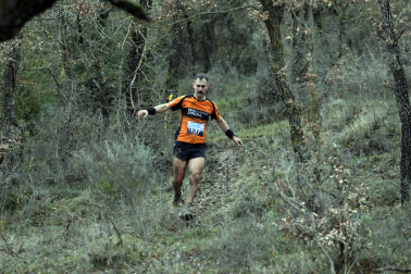 Participantes en la octava edición del Trail de Aibar sobre 18 kilómetros en una prueba disputada este domingo, 15 de febrero