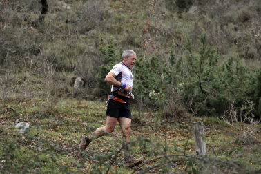 Participantes en la octava edición del Trail de Aibar sobre 18 kilómetros en una prueba disputada este domingo, 15 de febrero