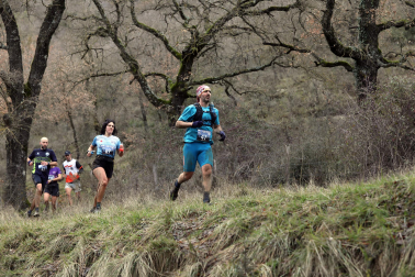 Participantes en la octava edición del Trail de Aibar sobre 18 kilómetros en una prueba disputada este domingo, 15 de febrero