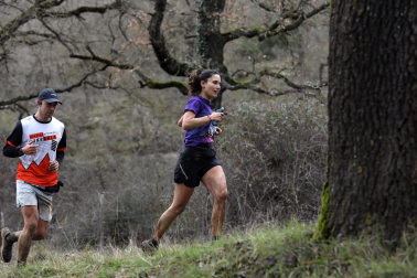 Participantes en la octava edición del Trail de Aibar sobre 18 kilómetros en una prueba disputada este domingo, 15 de febrero