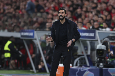 Durante el último partido de Liga de Campeones en Lisboa contra el Benfica