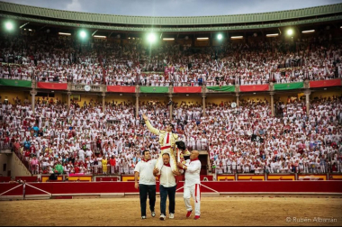En la plaza de toros de Pamplona.