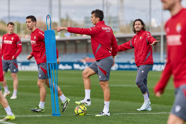 Foto del entrenamiento de Osasuna antes del partido ante el Valencia.