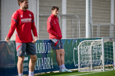 Foto del entrenamiento de Osasuna antes del partido ante el Valencia.