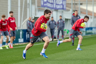 Foto del entrenamiento de Osasuna antes del partido ante el Valencia.