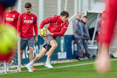 Foto del entrenamiento de Osasuna antes del partido ante el Valencia.
