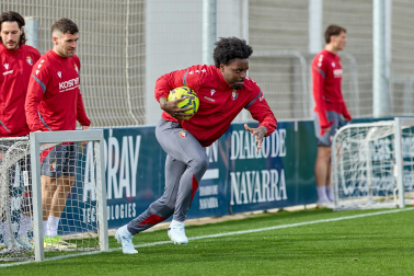 Foto del entrenamiento de Osasuna antes del partido ante el Valencia.
