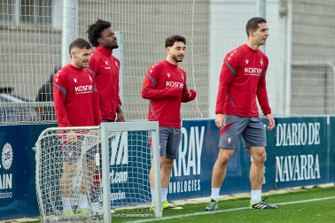 Foto del entrenamiento de Osasuna antes del partido ante el Valencia.