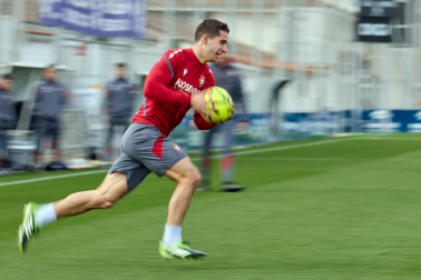 Foto del entrenamiento de Osasuna antes del partido ante el Valencia.