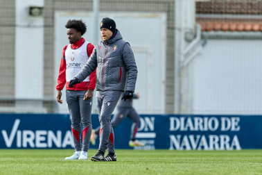Foto del entrenamiento de Osasuna antes del partido ante el Valencia.