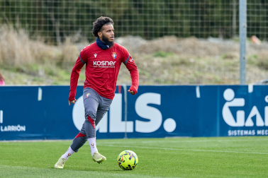 Foto del entrenamiento de Osasuna antes del partido ante el Valencia.