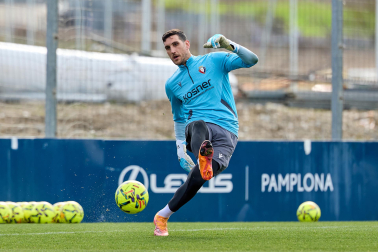Foto del entrenamiento de Osasuna antes del partido ante el Valencia.