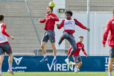 Foto del entrenamiento de Osasuna antes del partido ante el Valencia.