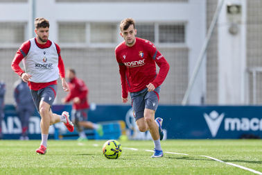 Foto del entrenamiento de Osasuna antes del partido ante el Valencia.