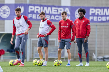 Foto del entrenamiento de Osasuna antes del partido ante el Valencia.