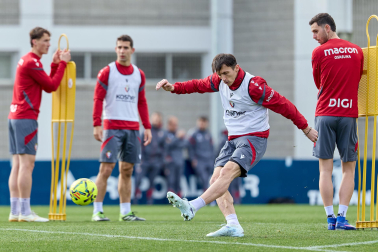 Foto del entrenamiento de Osasuna antes del partido ante el Valencia.