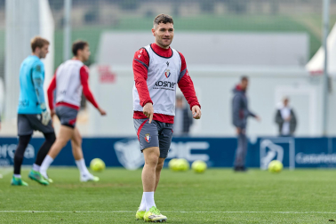 Foto del entrenamiento de Osasuna antes del partido ante el Valencia.