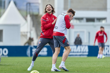 Foto del entrenamiento de Osasuna antes del partido ante el Valencia.