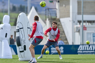 Foto del entrenamiento de Osasuna antes del partido ante el Valencia.