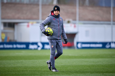 Foto del entrenamiento de Osasuna antes del partido ante el Valencia.