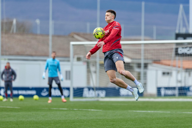 Foto del entrenamiento de Osasuna antes del partido ante el Valencia.