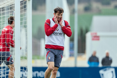 Foto del entrenamiento de Osasuna antes del partido ante el Valencia.