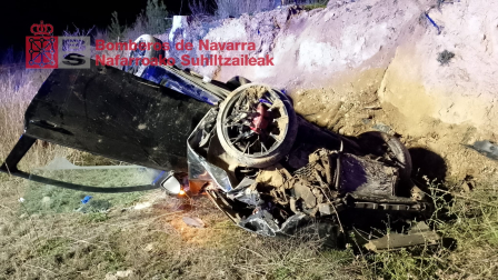 Foto del accidente con dos heridos en Valtierra.