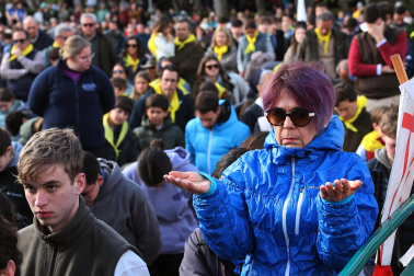 Multitudinaria celebración eucarística en la explanada del castillo de Javier este domingo, 8 de marzo