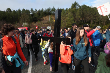 Multitudinaria celebración eucarística en la explanada del castillo de Javier este domingo, 8 de marzo