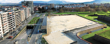 Las obras en la superficie de la estación de autobuses avanzan, tras haber retirado toda la tierra