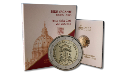 Cartera en la que comercializa el Vaticano la moneda de 2 euros de sede vacante