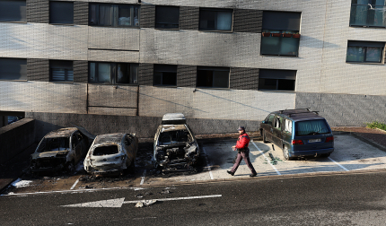 Estado en el que quedaron los coches afectados por las llamas