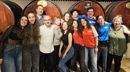 Unai Laso celebró en una sidrería con familiares y amigos el triunfo en la final del Campeonato de Parejas