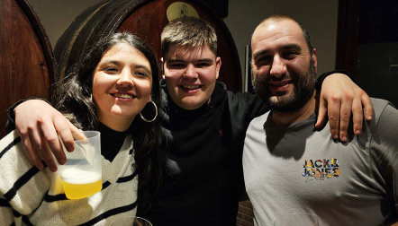 Unai Laso celebró en una sidrería con familiares y amigos el triunfo en la final del Campeonato de Parejas