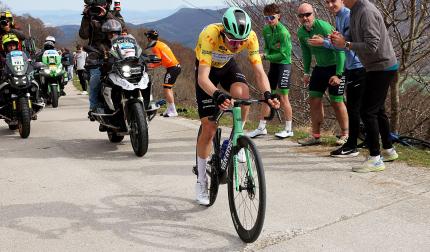 LA TUNELADORA DE ARALAR. Paul Seixas, en un momento de la ascensión en solitario a Aralar por el hormigón