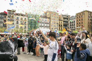 Foto de la jornada festiva organizada por la Asociación Navarra de Autismo (ANA) en la Plaza del Castillo