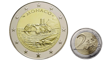 Cara nacional y común de la moneda de 2 euros de 2015 de Mónaco