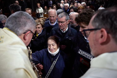 Llegada del Ángel de Aralar a Pamplona.