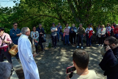 Despedida del Ángel de Aralar de Pamplona.