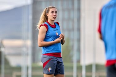 Laura Teruel, defensa de Osasuna, en un entrenamiento del pasado agosto