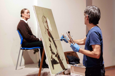 Retrato en directo con David Anocíbar en Lodosa.