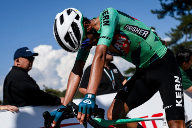 Sosa, agotado tras el esfuerzo en la subida a Kiran.