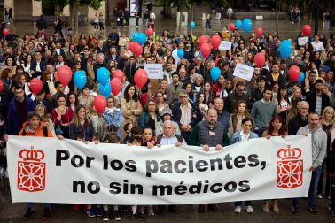 Manifestación organizada por el Sindicato Médico y el Colegio de Médicos en Pamplona.