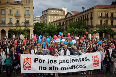 Manifestación organizada por el Sindicato Médico y el Colegio de Médicos en Pamplona.
