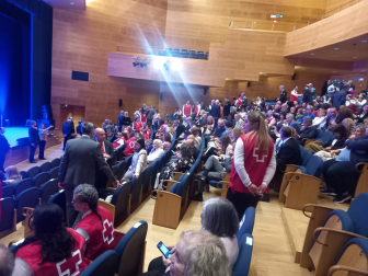 Interior del MUN antes de la llegada de la Reina