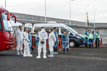 Fotos del desembarco de los pasajeros del crucero MV Hondius y su traslado al aeropuerto de Tenerife Sur