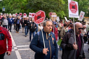 Fotos de la manifestación convocada por la Coordinadora de Plataformas Vecinales contra las plantas de biogás en Navarra