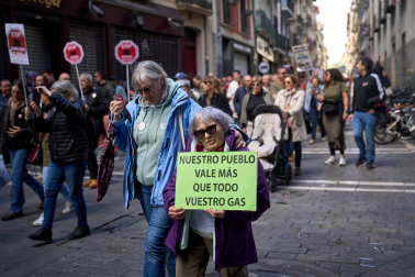 Fotos de la manifestación convocada por la Coordinadora de Plataformas Vecinales contra las plantas de biogás en Navarra