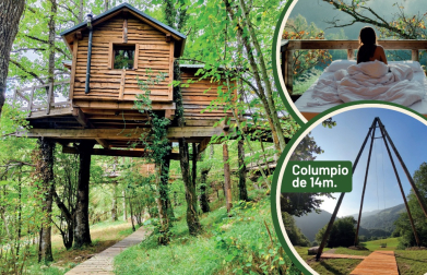 La sensación es la de dormir literalmente en medio del bosque