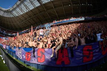El osasunismo se conjuró este viernes, 22 de mayo, en el estadio de El Sadar para apoyar a los suyos antes del vital encuentro de última jornada contra el Getafe